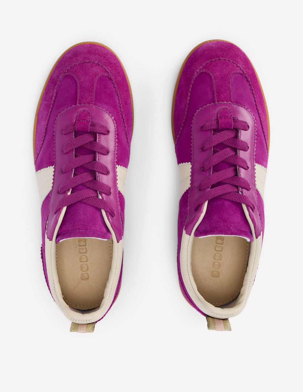 Boden Erin Retro Tennis Trainers - Regal Purple