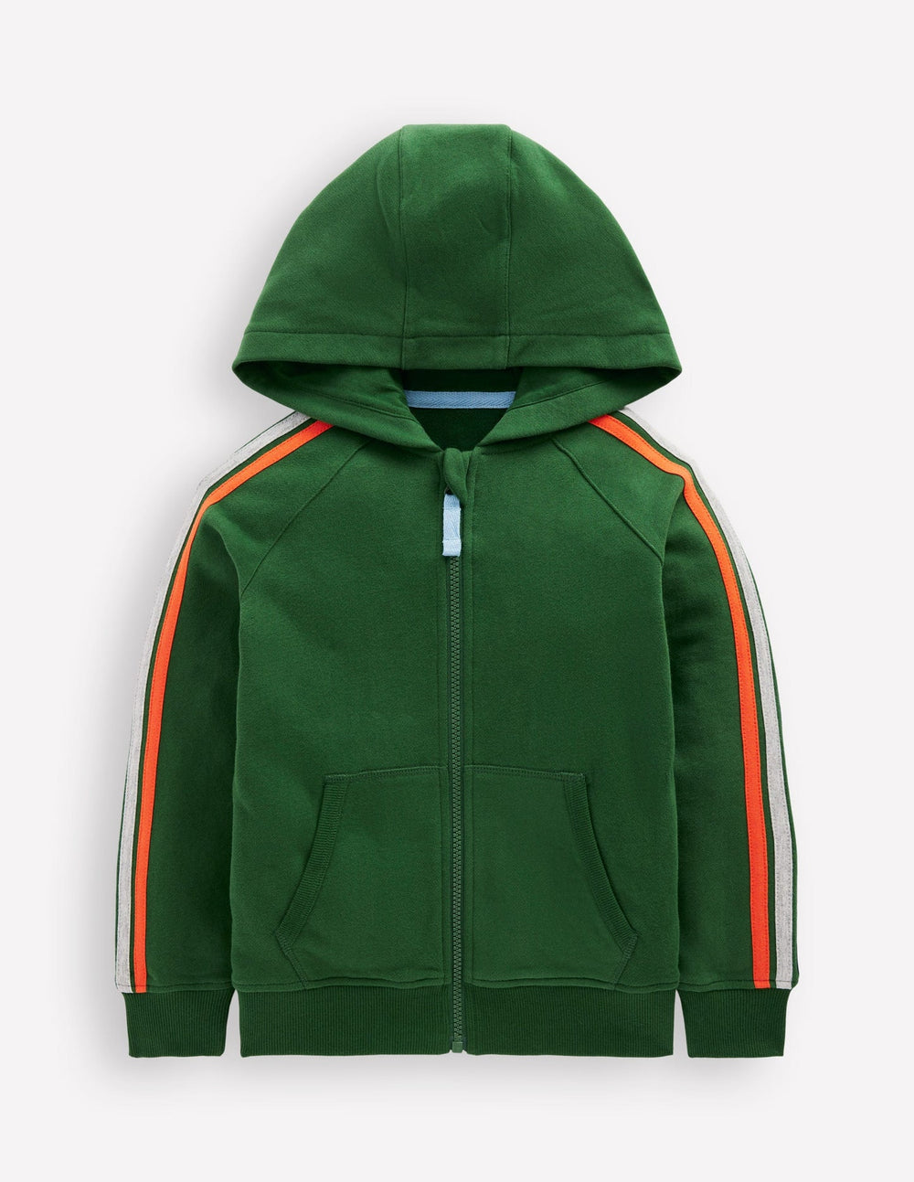 Boden Rainbow Zip - up Hoody - Pine Green