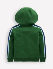 Boden Rainbow Zip - up Hoody - Pine Green