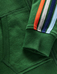 Boden Rainbow Zip - up Hoody - Pine Green