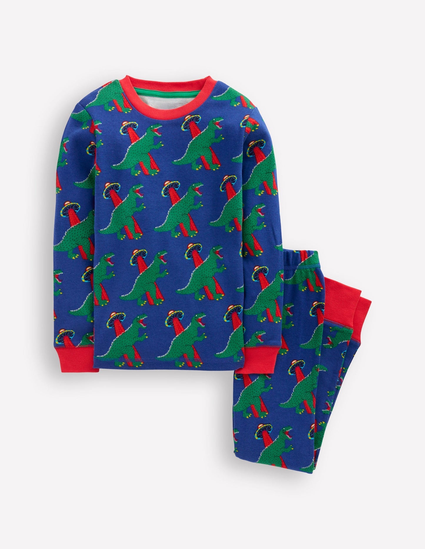 Boden Snug Glow - In - The - Dark Pajamas - Dino Space