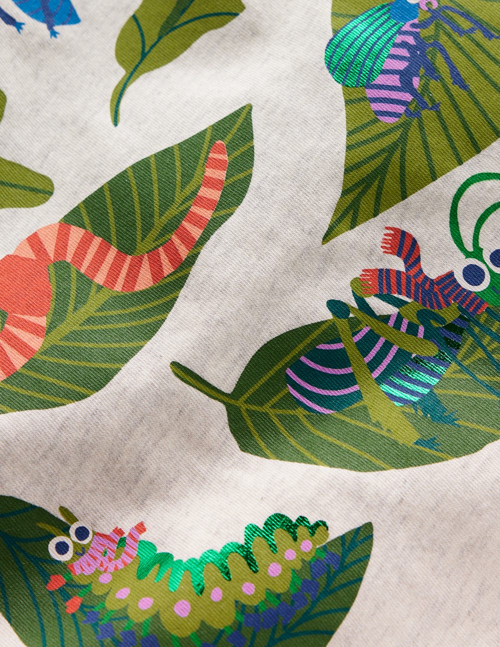 Boden Long Sleeve Printed T-shirt - Oatmeal Bugs