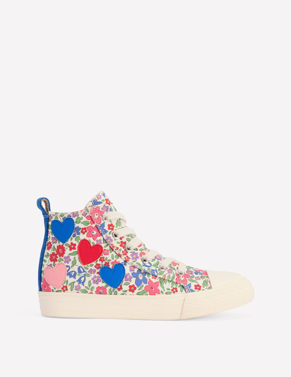 Boden Canvas High Tops - Floral Hearts