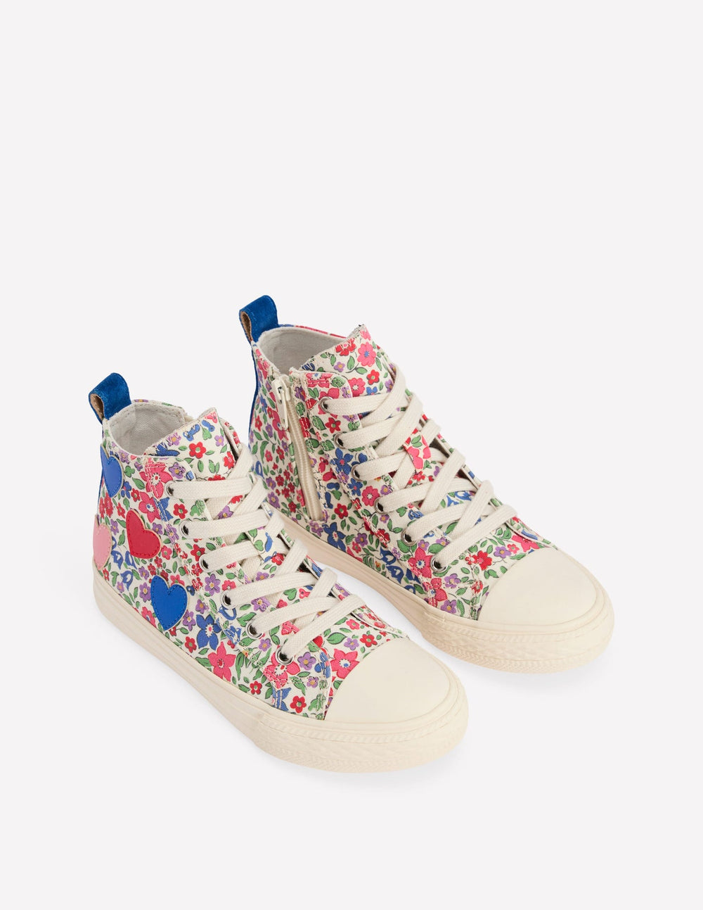 Boden Canvas High Tops - Floral Hearts