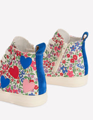 Boden Canvas High Tops - Floral Hearts