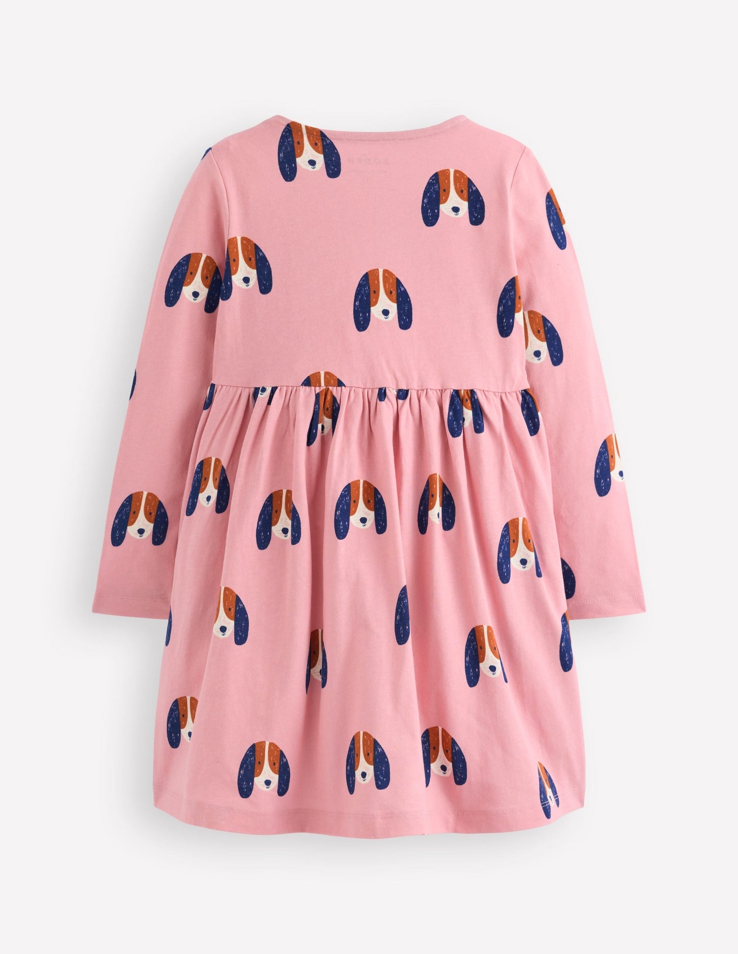 Boden Heart Pocket Fun Jersey Dress - Vintage Pink Spaced Pups