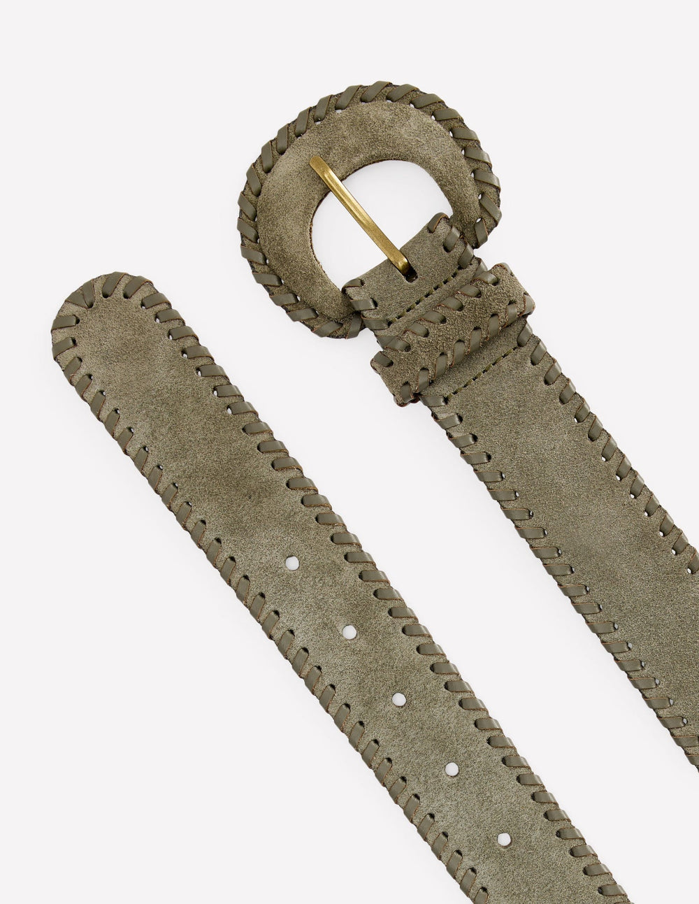 Boden Covered Whipstitch Belt - Deep Olive