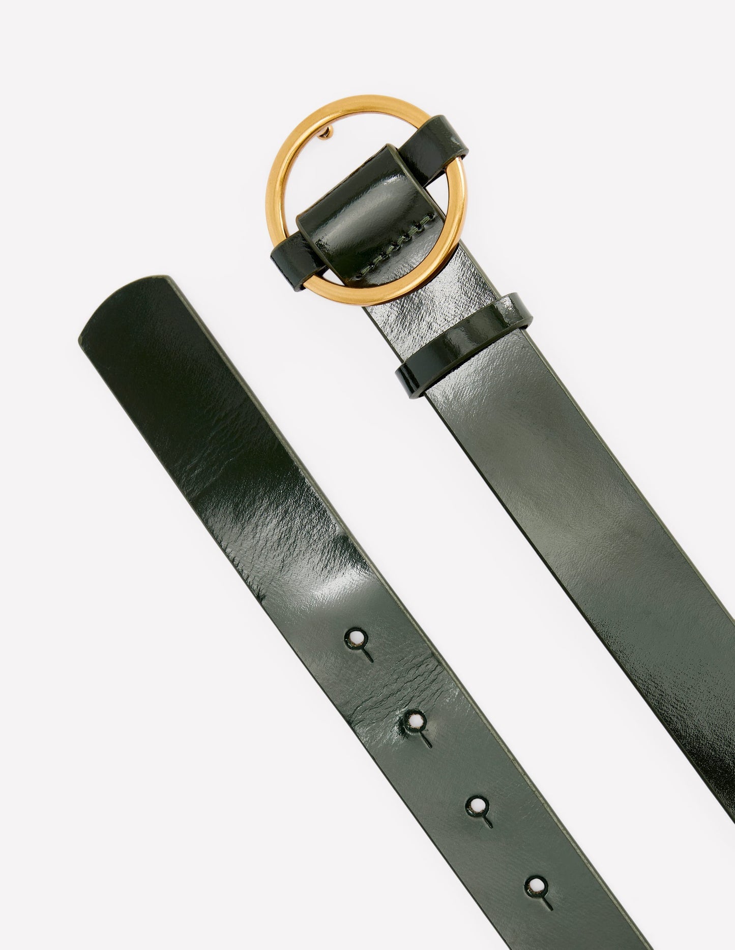 Boden Heritage Classic Belt - Patent Dark Green