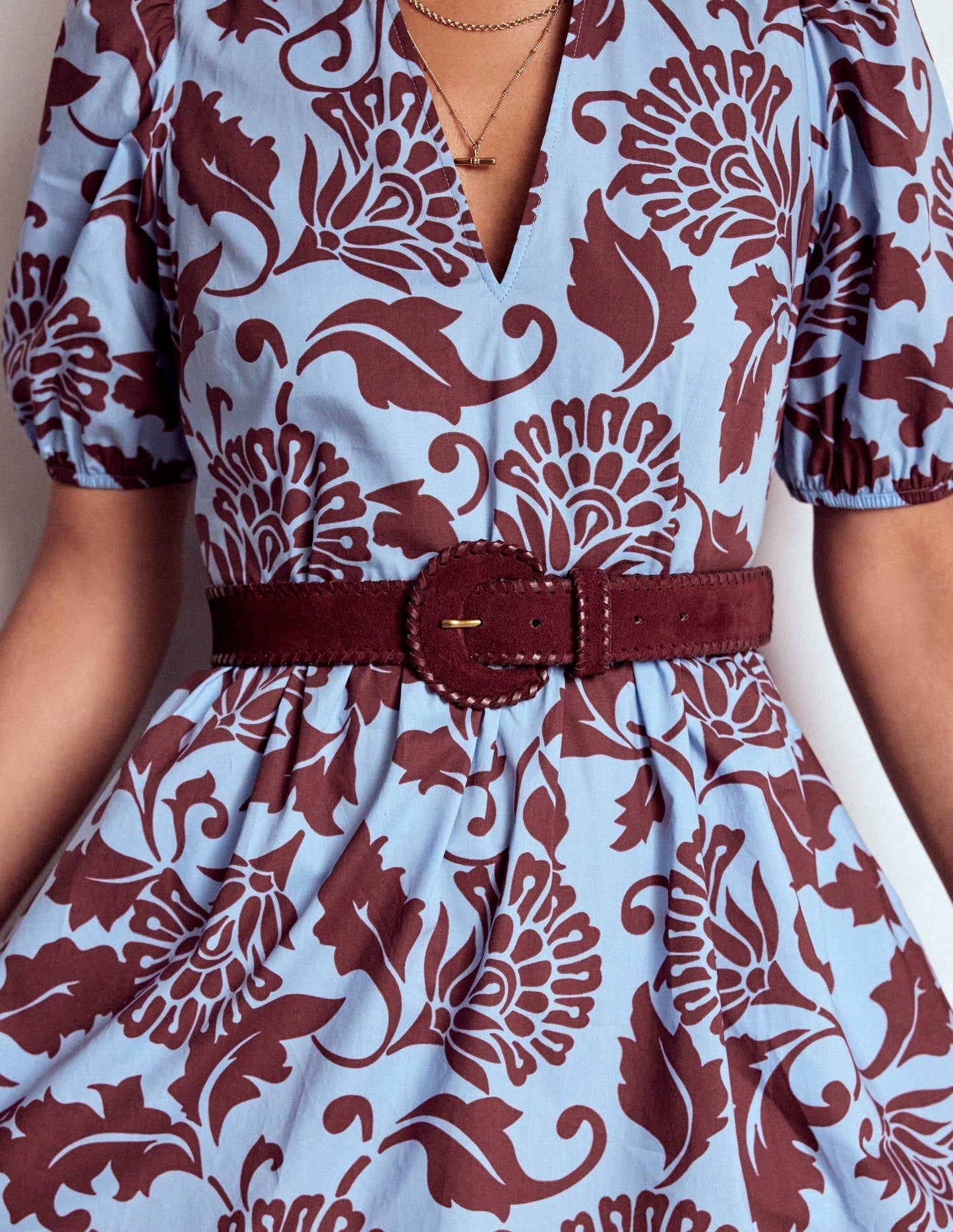 Boden Covered Whipstitch Belt - Oxblood