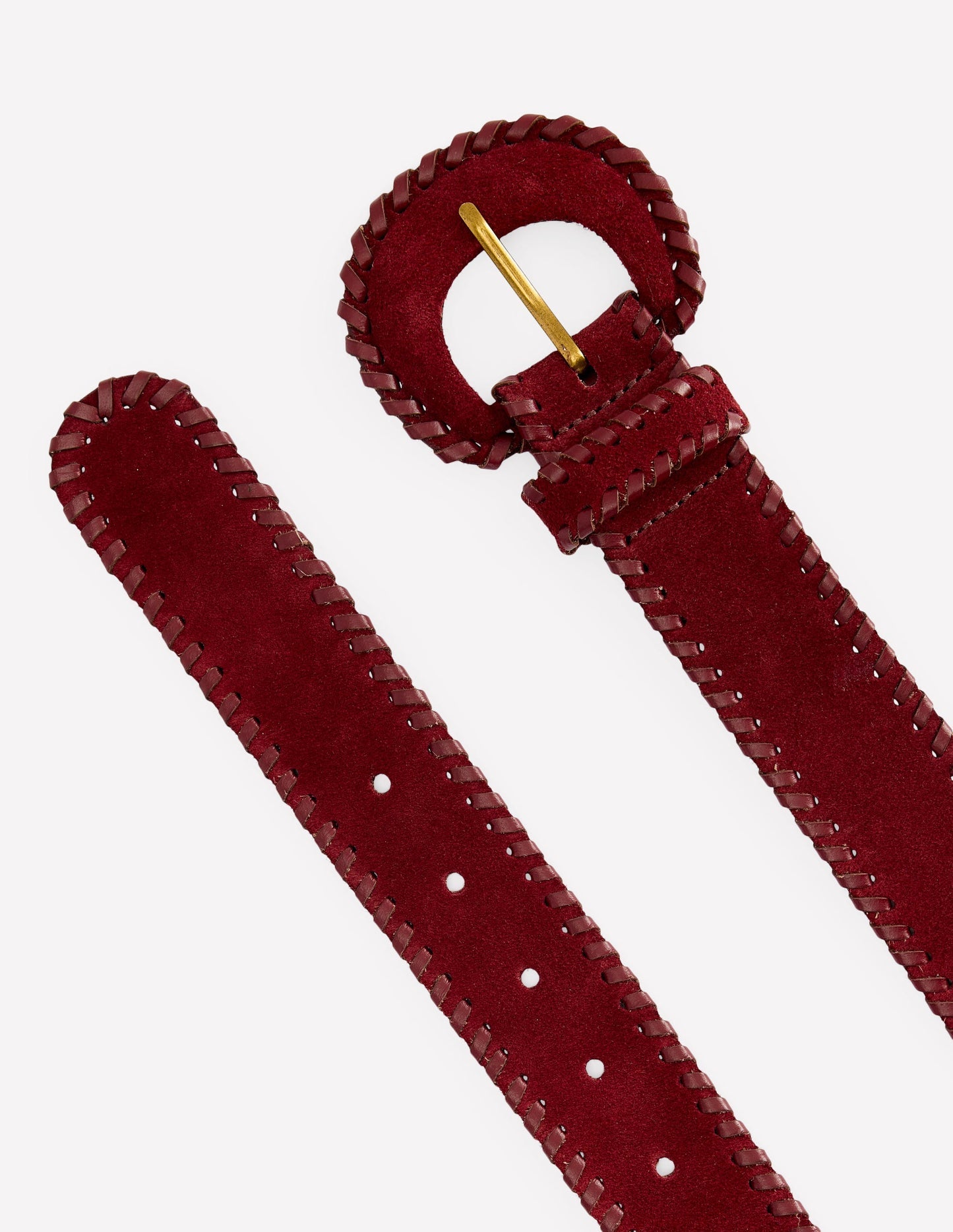 Boden Covered Whipstitch Belt - Oxblood