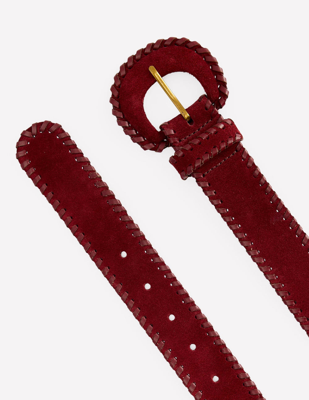Boden Covered Whipstitch Belt - Oxblood
