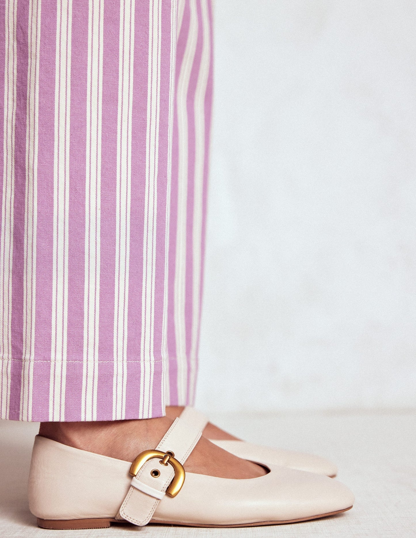 Boden Kylie Flat Buckle Mary Jane - Ecru