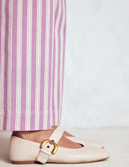 Boden Kylie Flat Buckle Mary Jane - Ecru