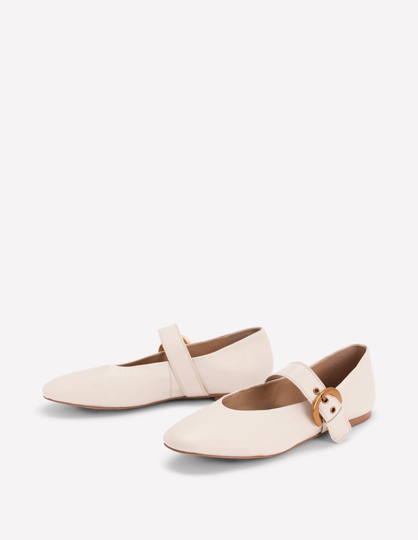 Boden Kylie Flat Buckle Mary Jane - Ecru