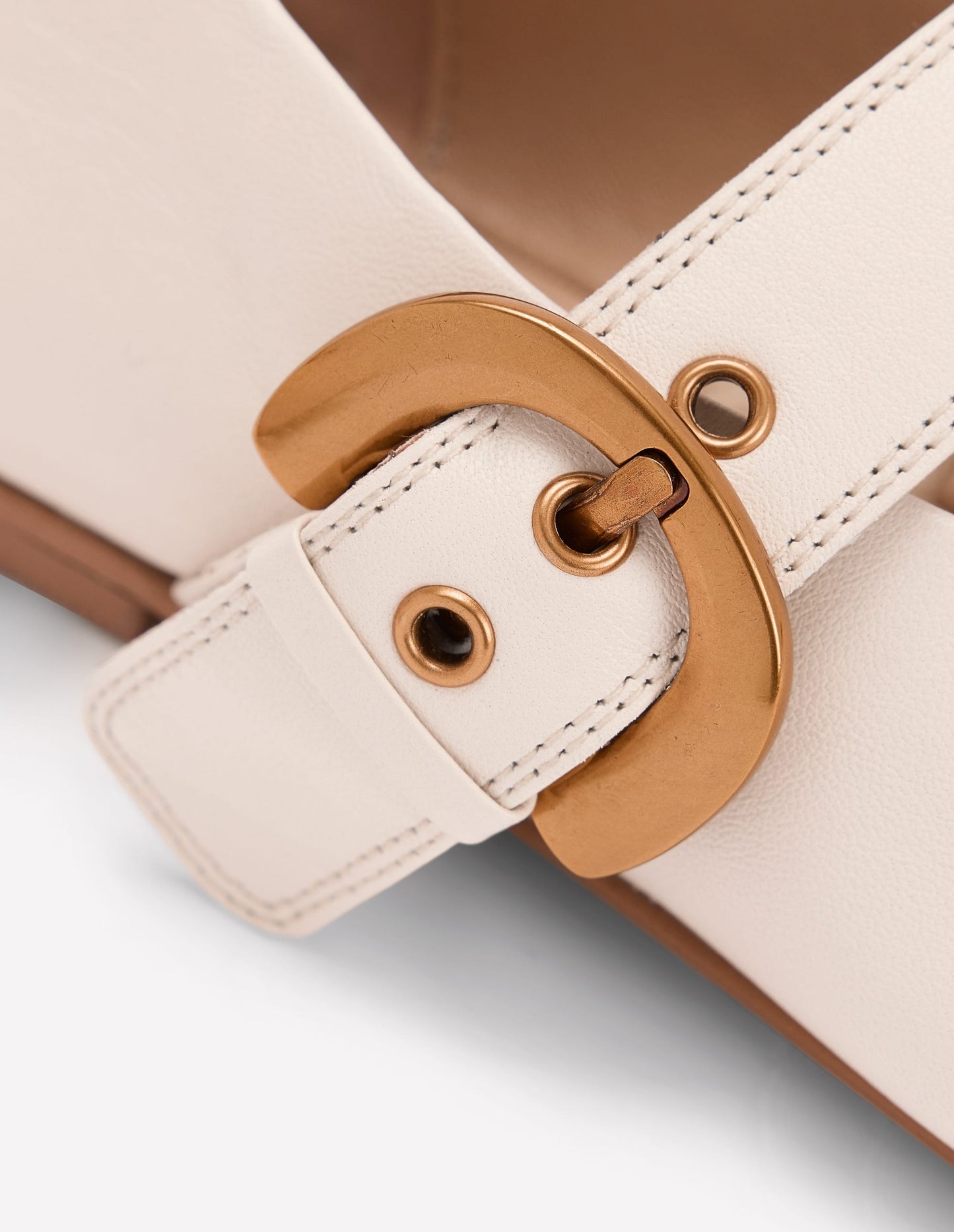 Boden Kylie Flat Buckle Mary Jane - Ecru