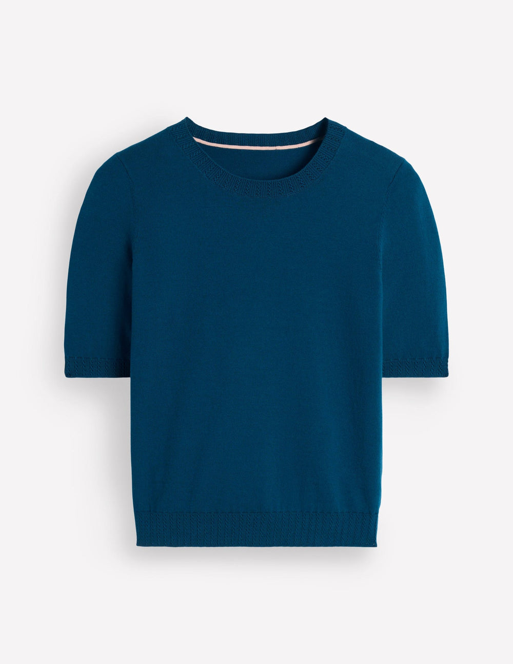 Boden Emilia Cotton Crew T-shirt - Harbour Blue