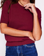 Boden Emilia Cotton Crew T-shirt - Deep Wisteria
