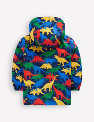 Boden Waterproof Pop Over Jacket - College Navy Multi Dinos