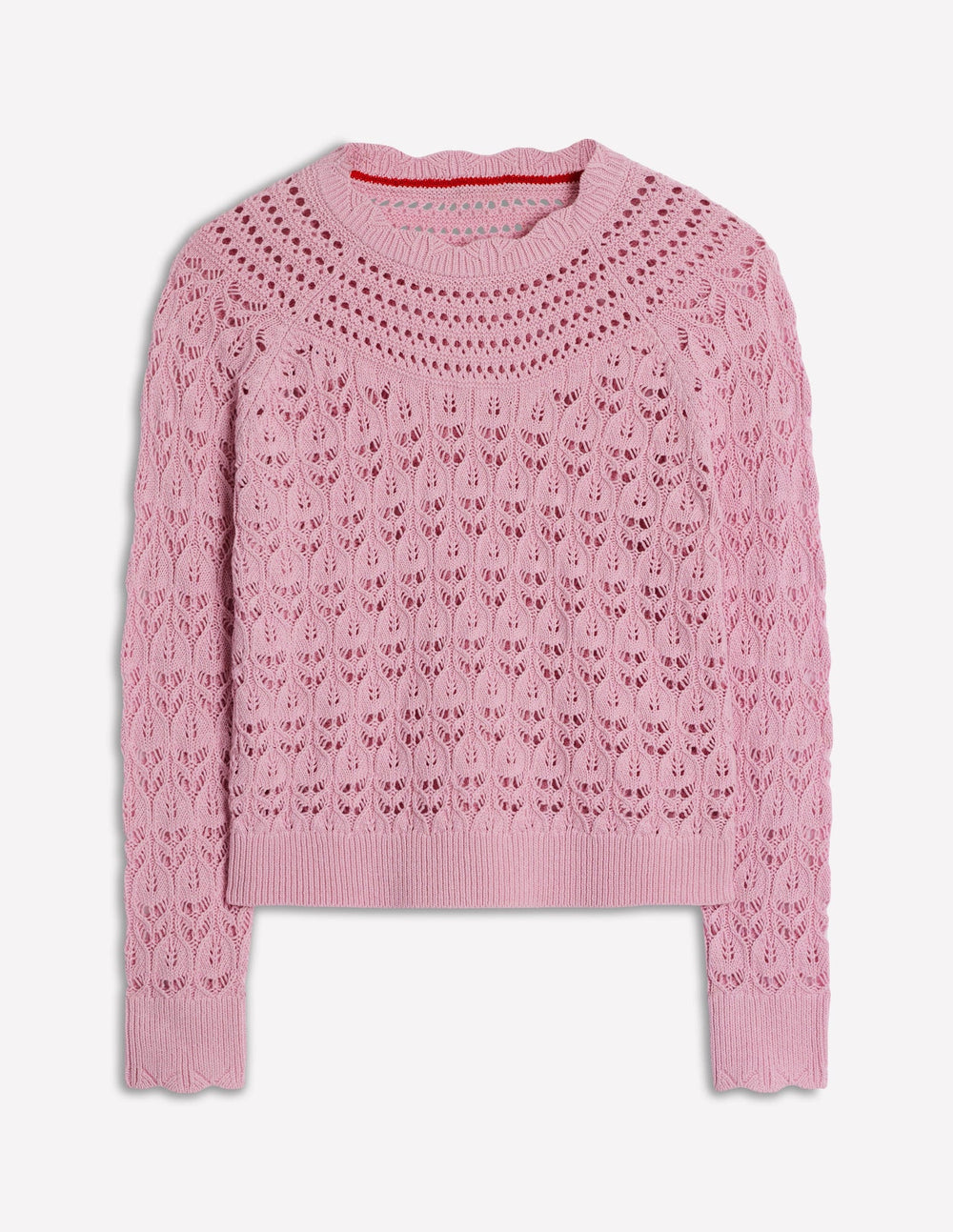 Boden Crochet Mix Stitch Sweater - Formica Pink