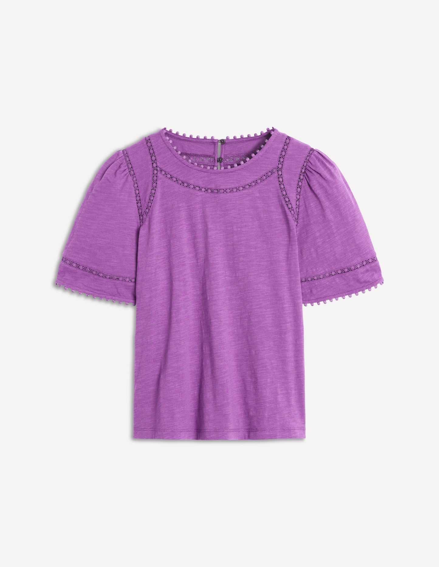 Boden Mila Lace Trim Top - Amethyst Pruple