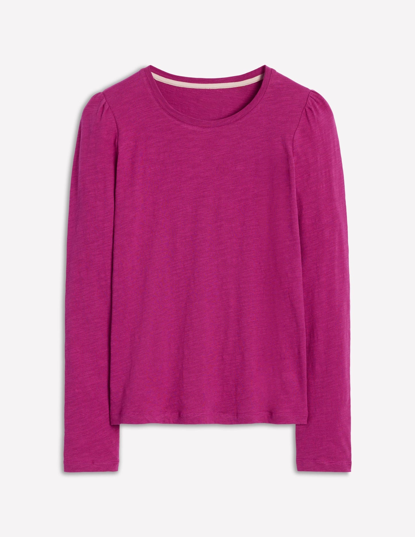 Boden Cotton Crew Long Sleeve Top - Rich Magenta