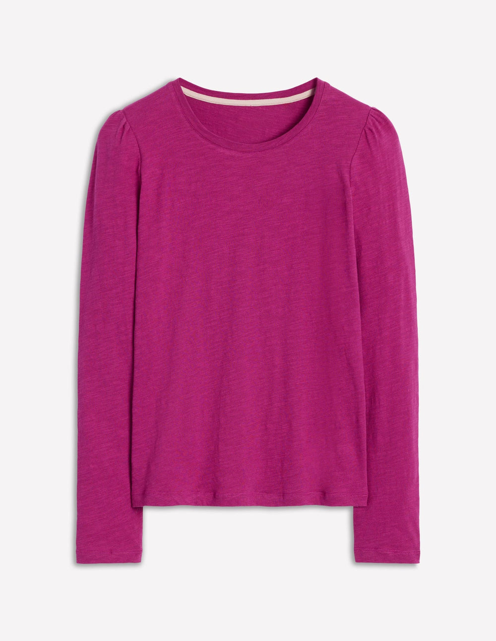 Boden Cotton Crew Long Sleeve Top - Rich Magenta
