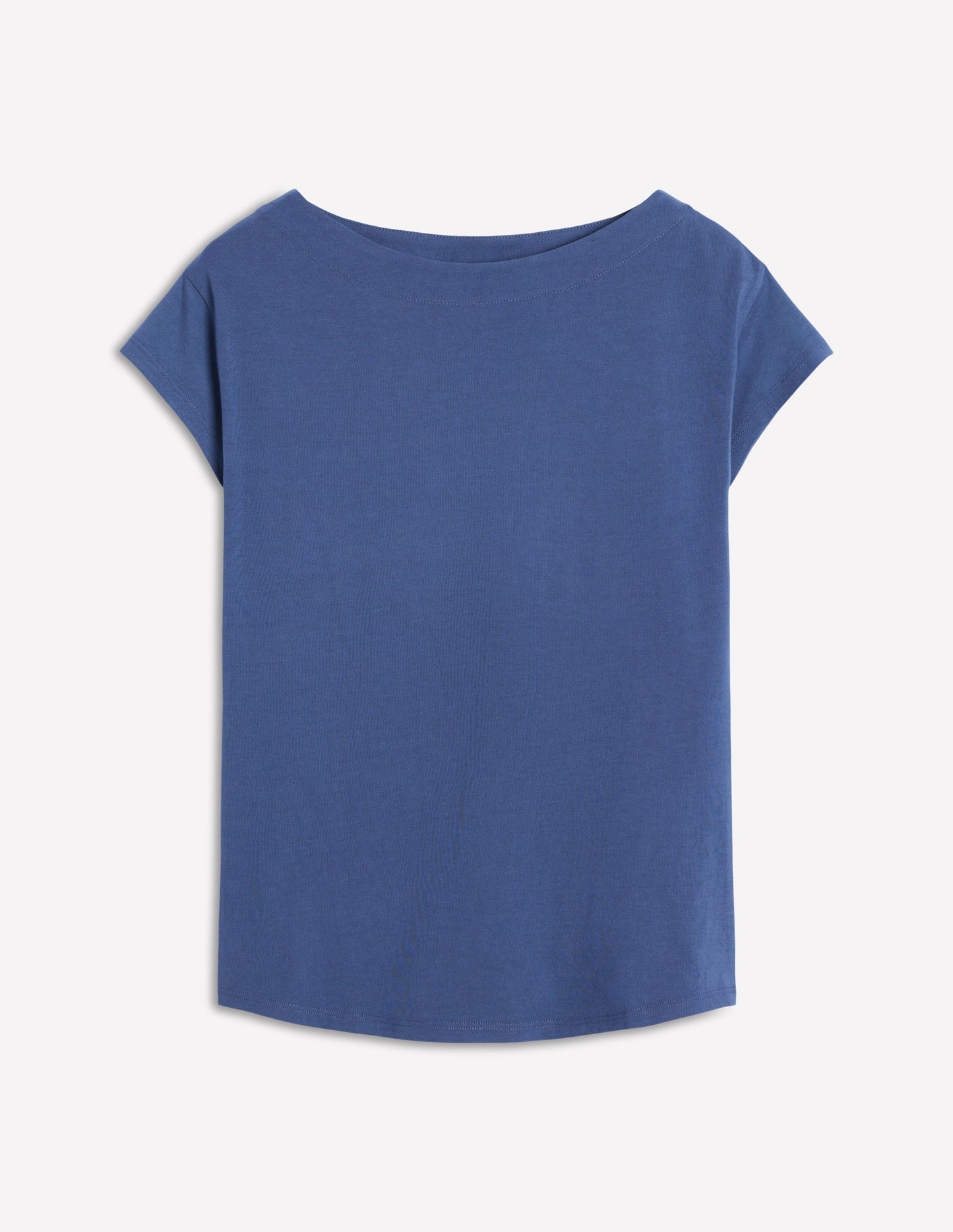 Boden Supersoft Boat Neck T-shirt - Denim Blue