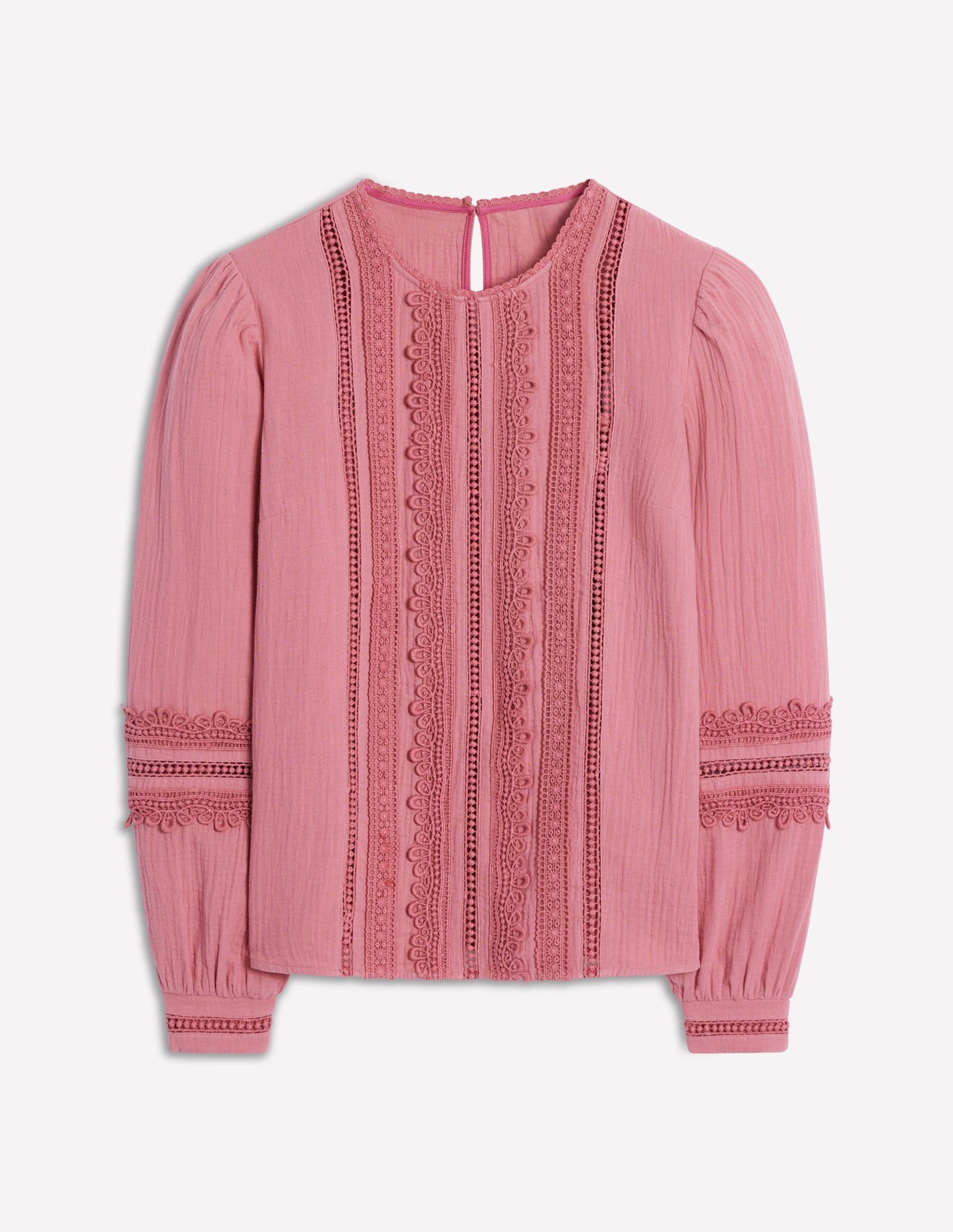 Boden Trim Interest Double Cloth Top - Pink Heather