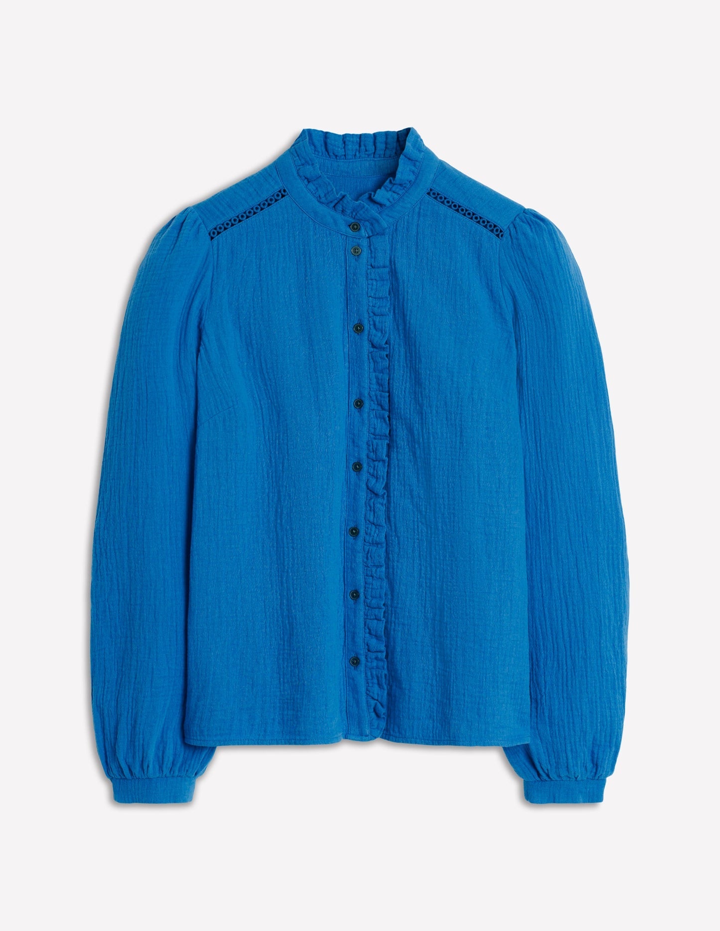Boden Helena Double Cloth Top - Kingfisher Blue