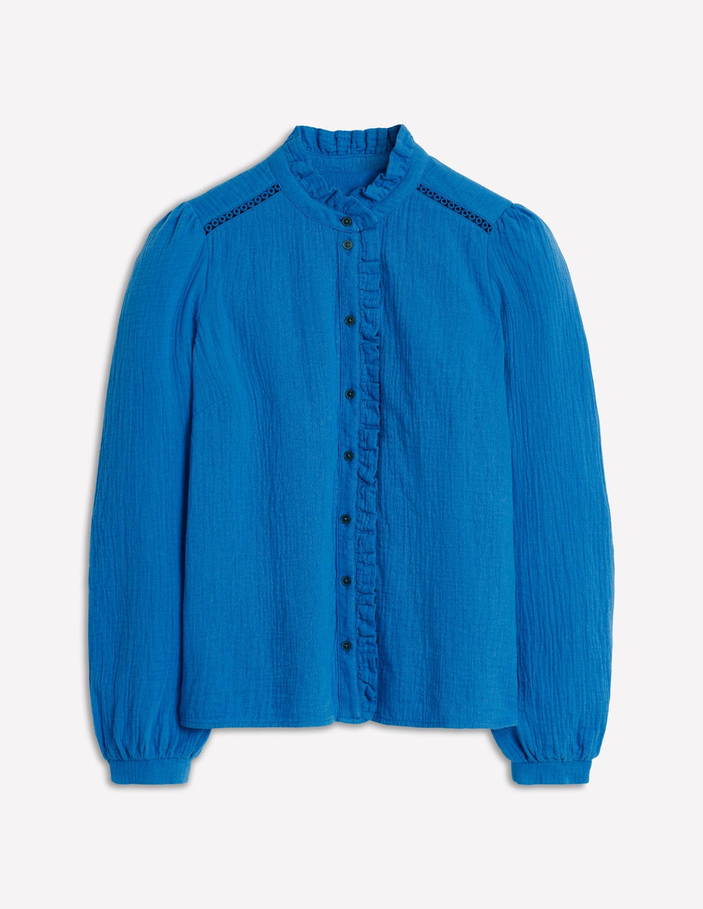 Boden Helena Double Cloth Top - Kingfisher Blue