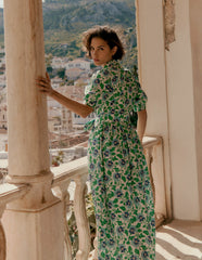 Boden Alexa Maxi Shirt Dress - Rich Emerald, Ornate Vine