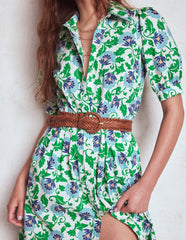 Boden Alexa Maxi Shirt Dress - Rich Emerald, Ornate Vine