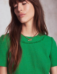 Boden Evita Cotton Shift Dress - Rich Emerald
