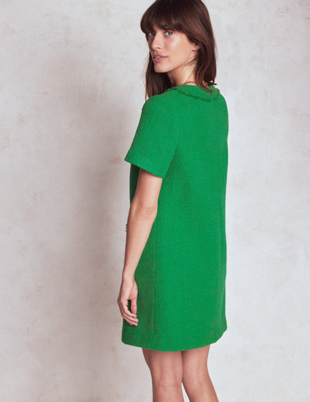 Boden Evita Cotton Shift Dress - Rich Emerald
