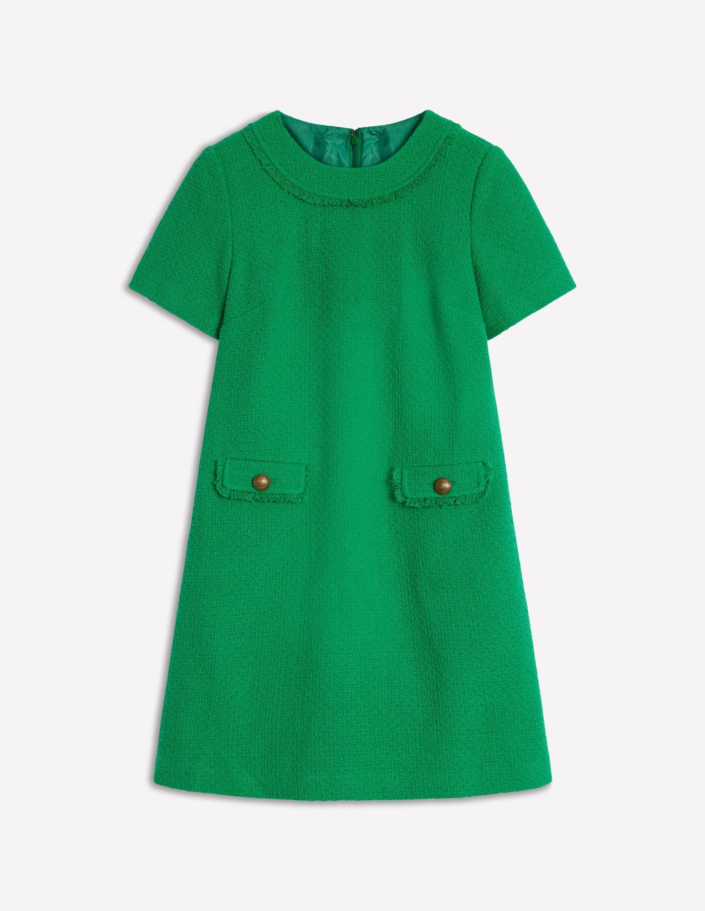 Boden Evita Cotton Shift Dress - Rich Emerald