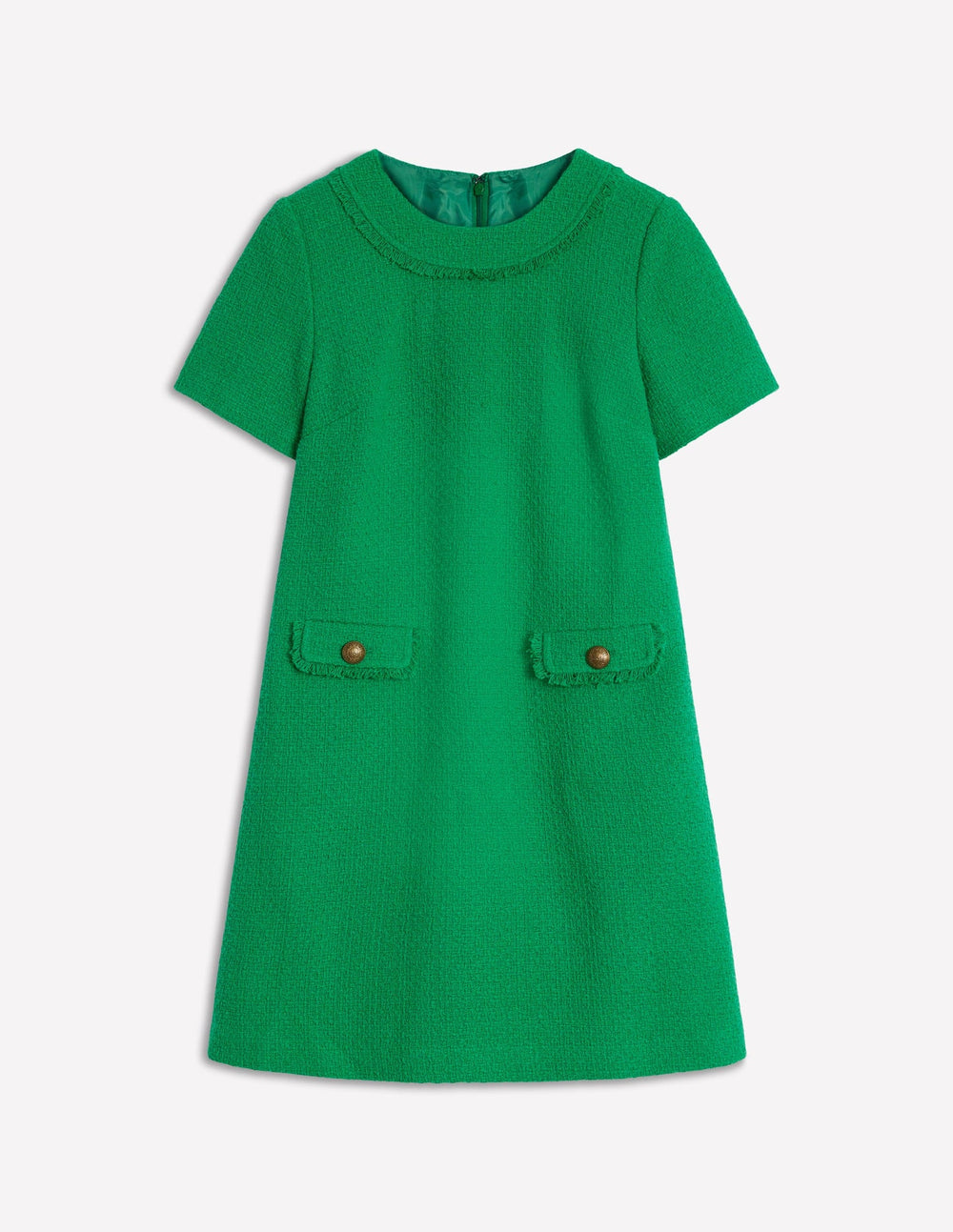 Boden Evita Cotton Shift Dress - Rich Emerald