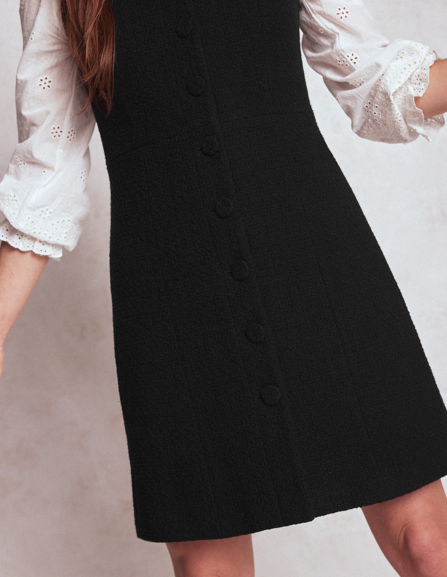 Boden Cotton Texture Shift Dress - Black
