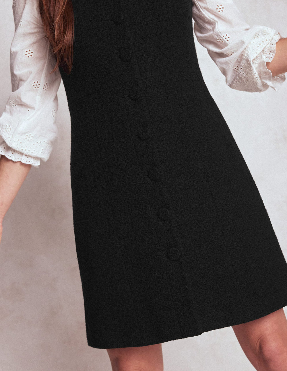 Boden Cotton Texture Shift Dress - Black