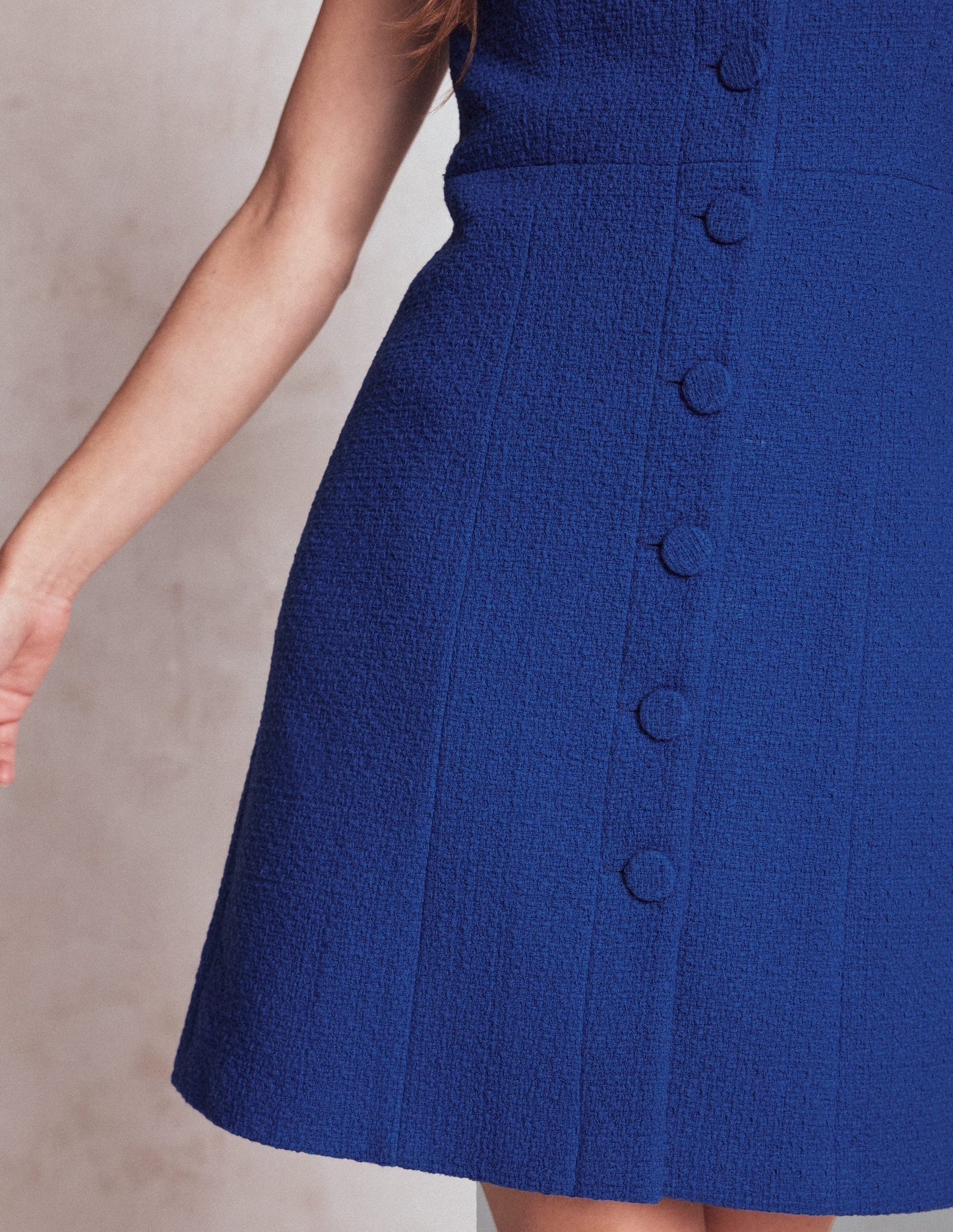 Boden Cotton Texture Shift Dress - Gallery Blue