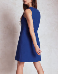 Boden Cotton Texture Shift Dress - Gallery Blue
