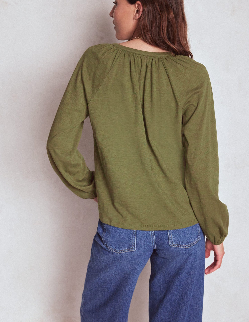 Boden Alma Embroidered Shirt - Woodland Green
