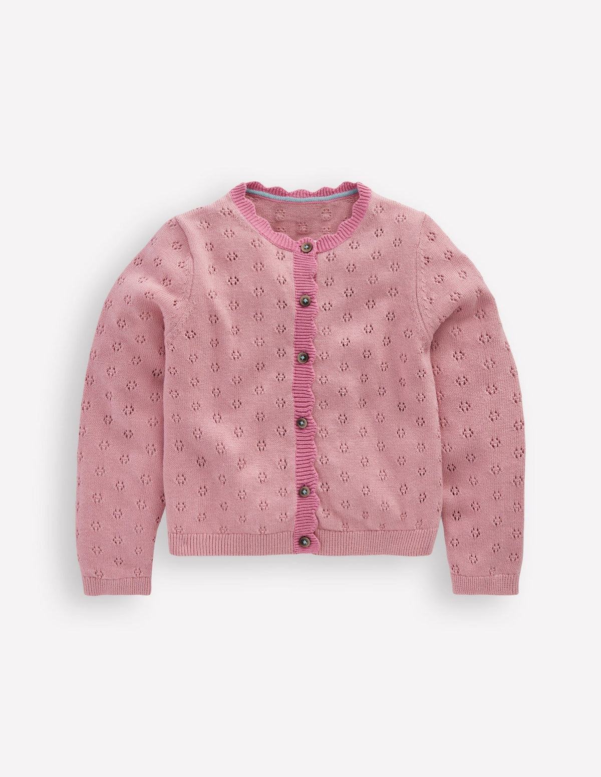 Boden Everyday Scalloped Cardigan - Pink Punch