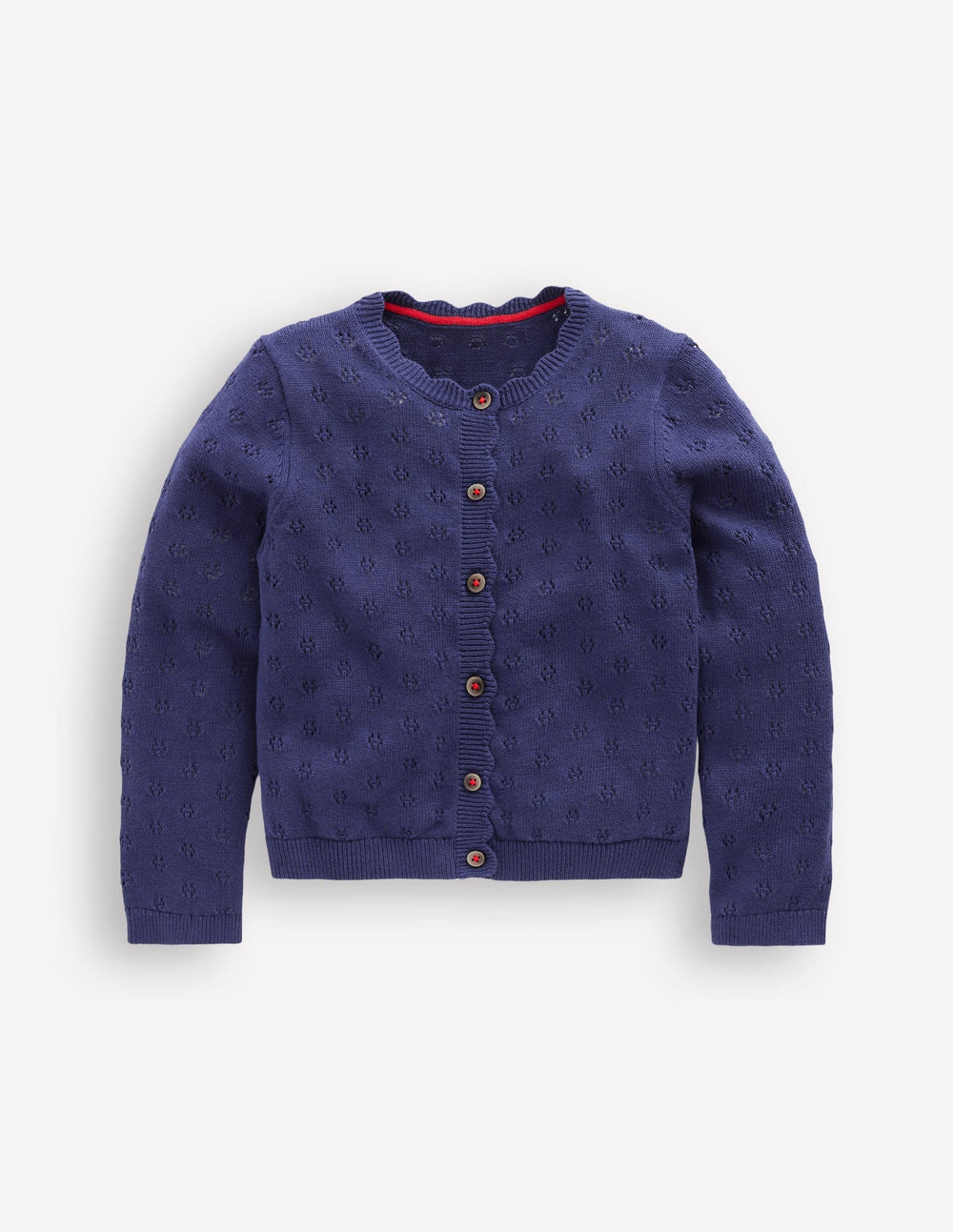 Boden Everyday Scalloped Cardigan - College Navy
