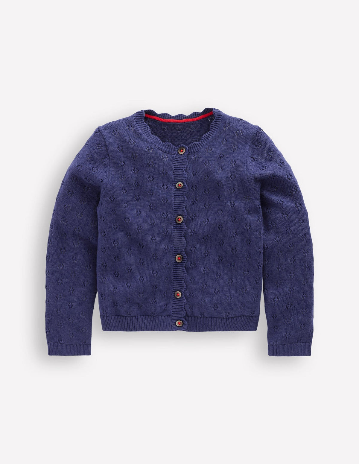 Boden Everyday Scalloped Cardigan - College Navy