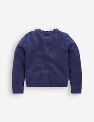 Boden Everyday Scalloped Cardigan - College Navy