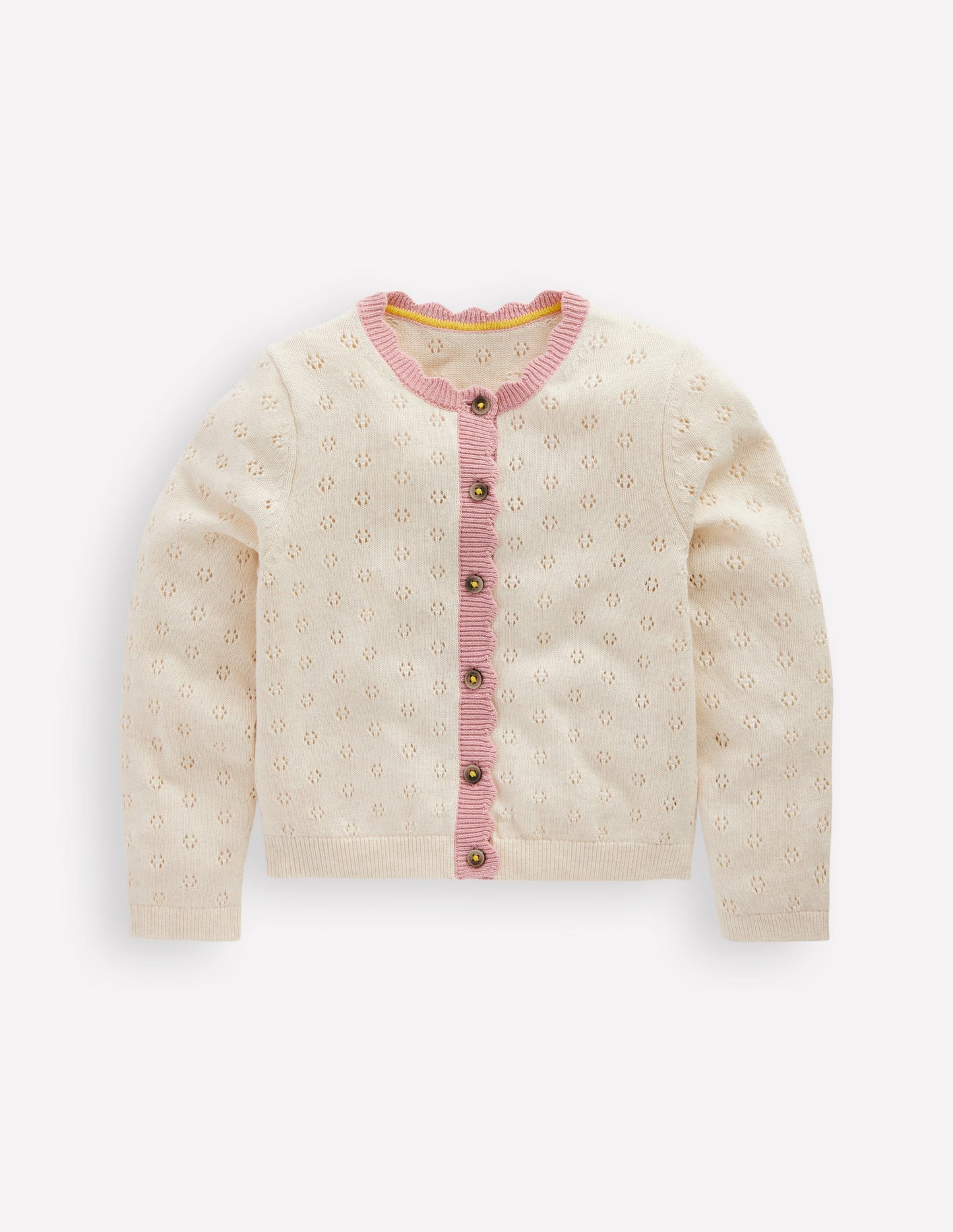 Boden Everyday Scalloped Cardigan - Soft Ivory