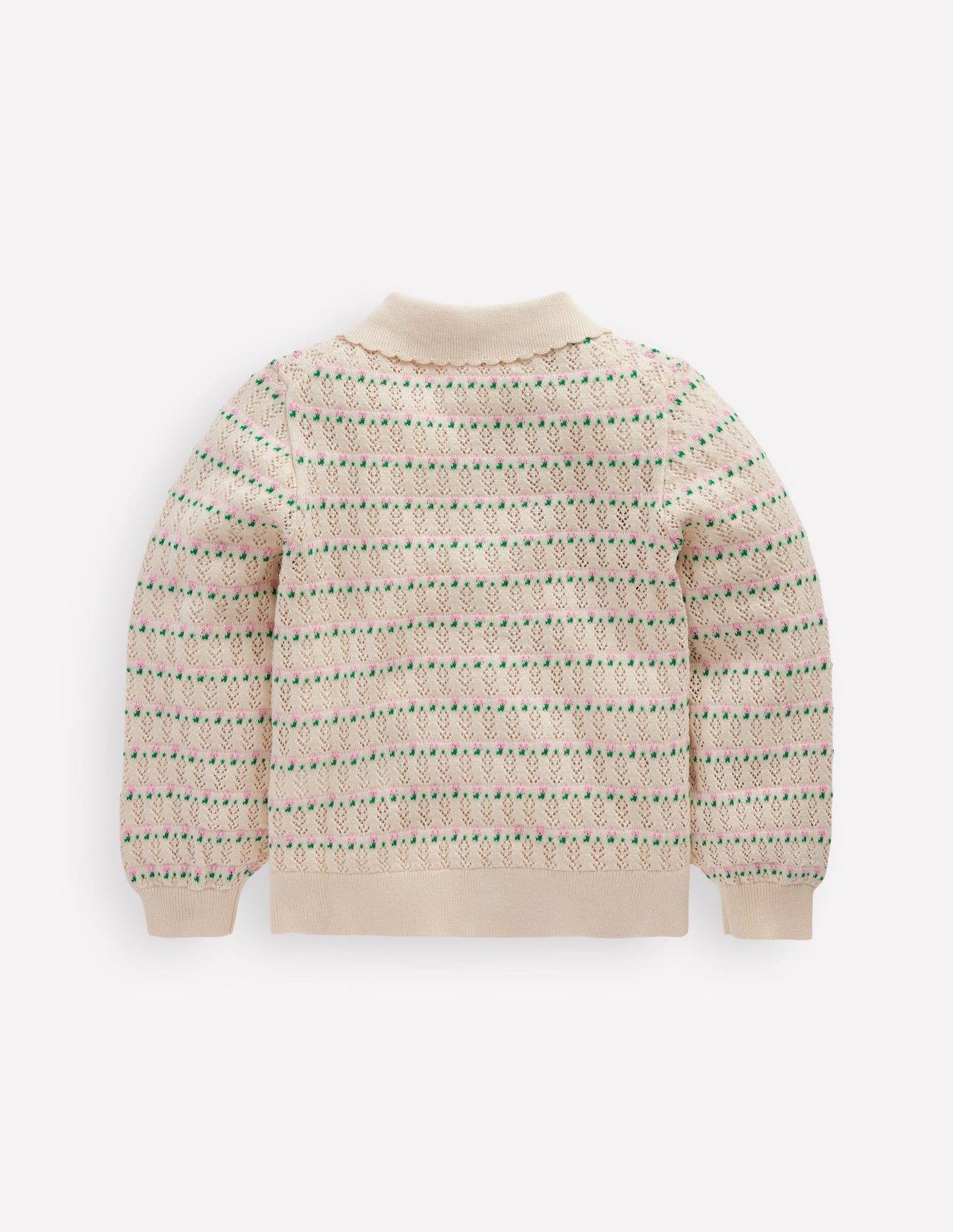 Boden Pointelle Collared Cardigan - Warm Ivory