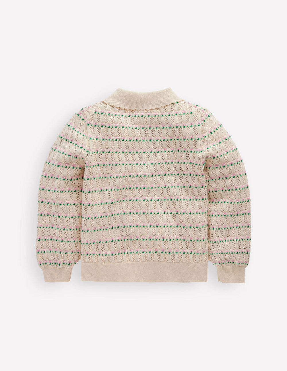 Boden Pointelle Collared Cardigan - Warm Ivory