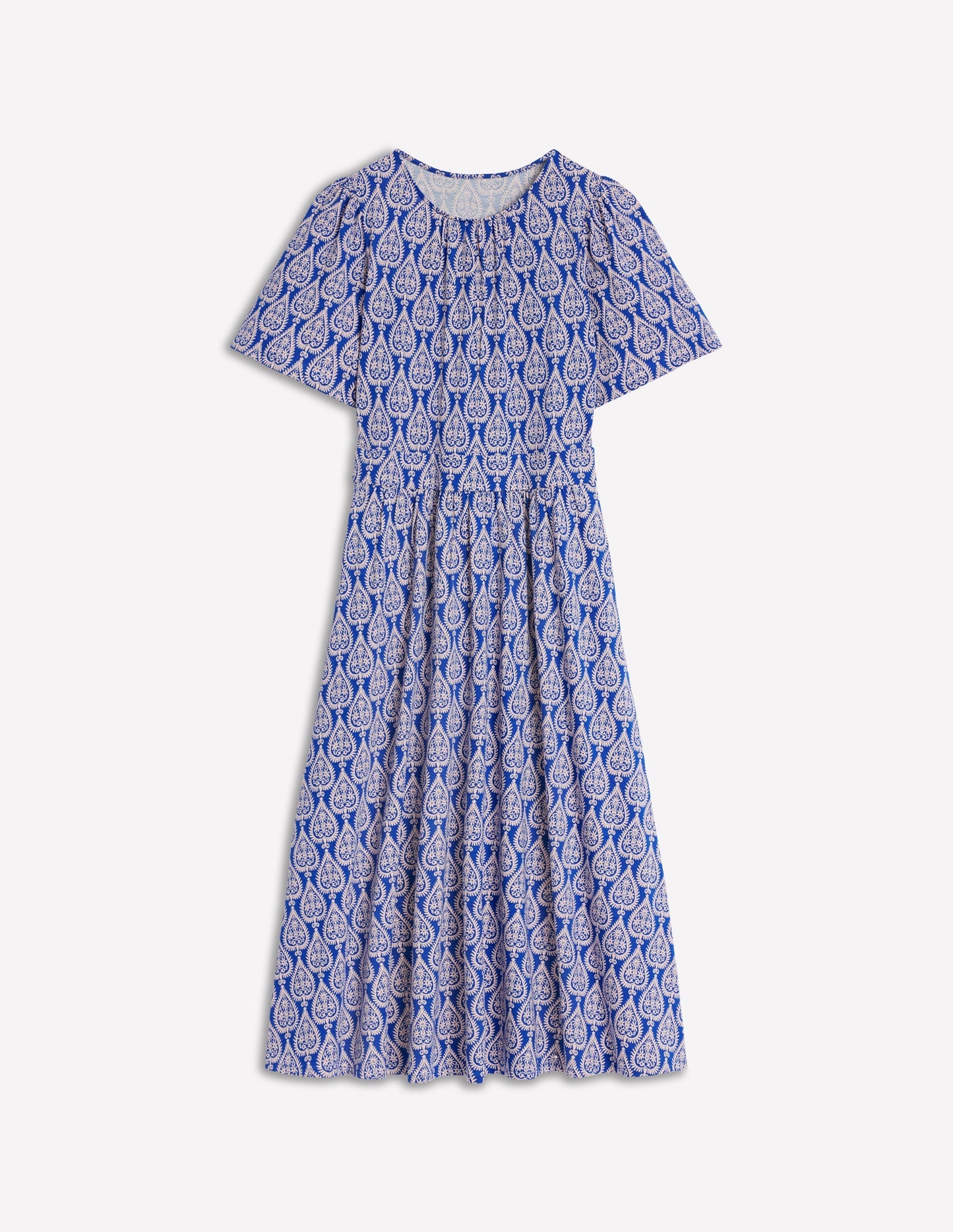 Boden Louisa Jersey Midi Dress - Bright Blue, Ornate Geo