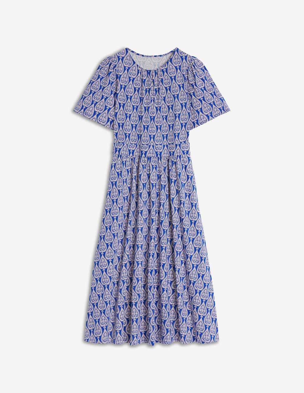 Boden Louisa Jersey Midi Dress - Bright Blue, Ornate Geo